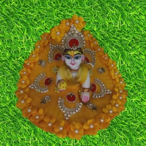 Laddu Gopal Fancy orange Dress with Pagdi