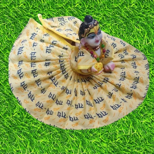 Laddu Gopal Ji Cotton Dress - Yellow Color